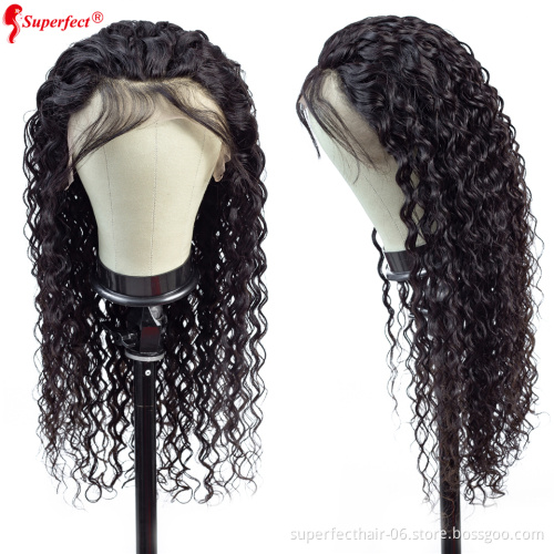 13x4  Human Hair Wig Virgin Brazilian Water Wave Lace Front Wigs Pre Plucked Natural Hairline With Baby Hair